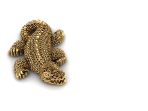 pingente ouro crocodilo estatueta prata imprimível diamante anel colar engagem pulseira joalheria jóia jóias casamento noivado esterlina gema pingentes 3d print model - Mito3D