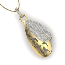 Anhänger Juwel Hochzeit Engagement Schmuck druckbar Diamant Silber Gold Sterling Weiß brillant Platin Luxus wertvoll Halskette 3d print model - Mito3D
