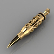 pendant jewelry silver jewel printable gold bullet pendants 3d print model - Mito3D