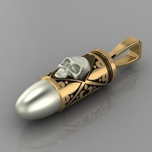 pendant jewelry gold silver jewel printable bullet pendants 3d print model - Mito3D