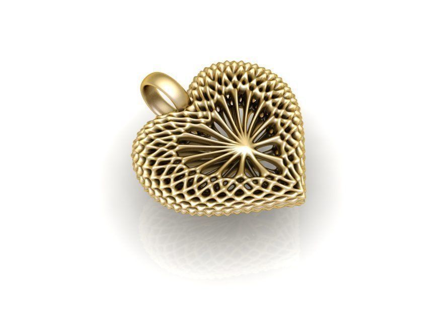 pendant jewelry gold jewel jewellery pendants heart 3D print model - Mito3D