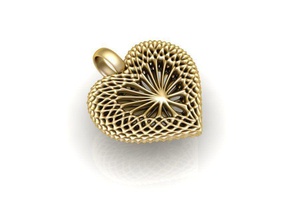 pendant jewelry gold jewel jewellery pendants heart 3d print model - Mito3D