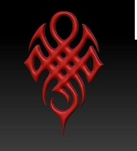 pendente tribale simbolo design arte cartello astratto geometrico forma gioielleria tatuaggio immagine stile celtico ciondoli 3d print model - Mito3D