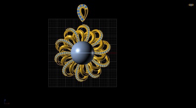 pendant gold ring design jewelry goll diamon illustration art ball shaped desktop pendants 3d print model - Mito3D