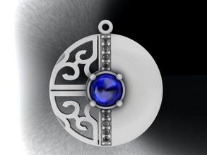 pendant jewelry round decorated precious stones pendants 3d print model - Mito3D