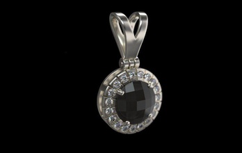 pendant jewelry abstraction flowers diamond diamonds gold silver round ruby topaz emerald pendants 3d print model - Mito3D