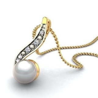 pendant - 015 gold precious brilliant luxury pendants necklace diamond sterling jewelry pearl wedding jewellery jewel printable solitaire platinum silver delicate 3d print model - Mito3D