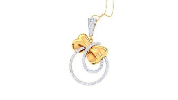 colgante pendiente 138 imprimible joya plata collar Boda compromiso joyería diamante oro colgantes 3d print model - Mito3D