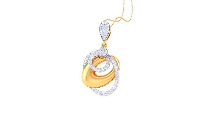 pendentif 146 imprimable gemme argent Collier mariage engagement bijou bijoux diamant or pendentifs 3D print model - Mito3D