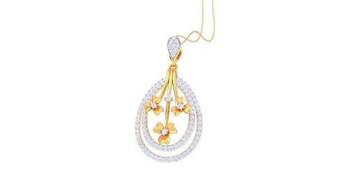 pendentif 214 imprimable gemme argent Collier mariage engagement bijou bijoux diamant or pendentifs 3D print model - Mito3D