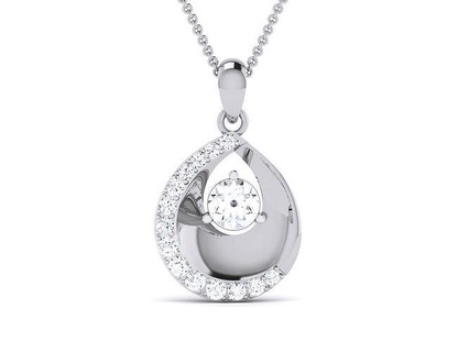 pendant - 8740 printable platinum wedding jewellery gem necklace solitaire white silver engagement ultra light wt jewel diamond gold jewelry pendants charms 3d print model - Mito3D