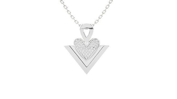 Anhänger ps031 Schmuck druckbar Diamant Gold Silber Hochzeit Juwel Sterling Weiß brillant Platin wertvoll Halskette Herz 3d print model - Mito3D