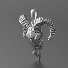 Anhänger 030 Schmuck Ziege Tier Natur horn Tier-Skelett neklace bedruckbar ist Silber sterling scull - 3d print model - Mito3D