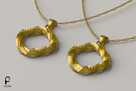 pendant 050 jewelry gold silver jewellery necklace fashion beauty printable engagem brilliant ring gem round 3dprint 3dmodel shape tube christmas jewel geometric pendants 3d print model - Mito3D