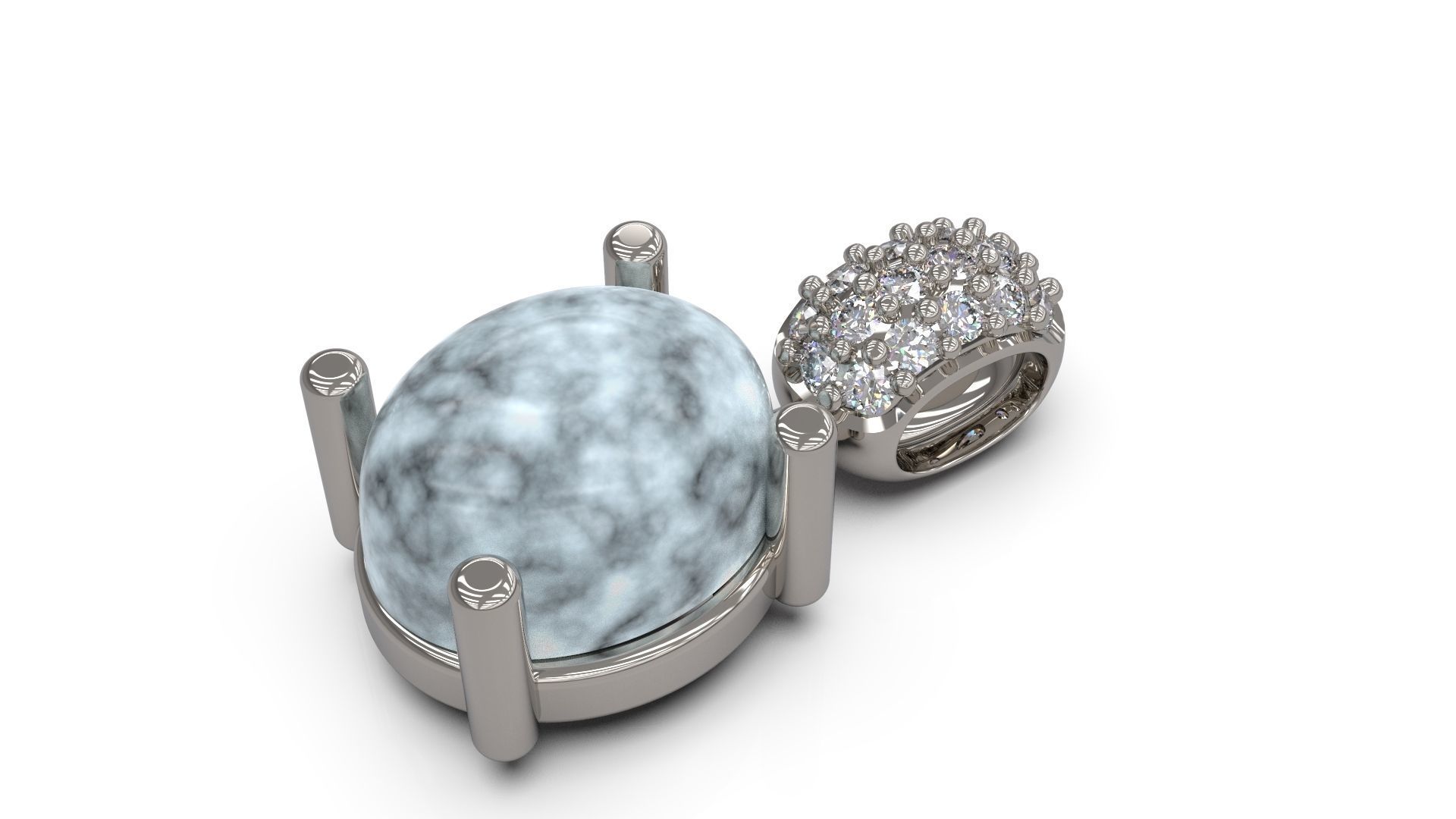 pingente 05 ouro jóia joalheria prata imprimível diamante mulher moda Casamento solitário Saphire rubi colar colares 3D print model - Mito3D