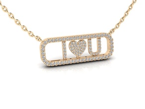pendant 10 gold jewellery jewelry fashion luxury initial initials letters alphabet messika necklaces letter chain font pendants love iloveyou floating 3d print model - Mito3D