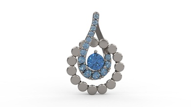 pendentif 108 or bijou bijoux argent imprimable diamant femme mode mariage solitaire saphir rubis Collier l'amour Valentin colliers 3d print model - Mito3D