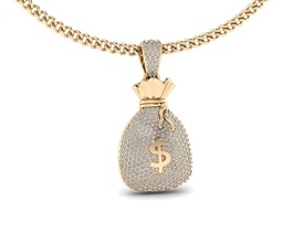 pendant 11 money bag gold jewellery jewelry fashion luxury initial initials letters hip hop necklaces letter chain font pendants love cash coin 3d print model - Mito3D
