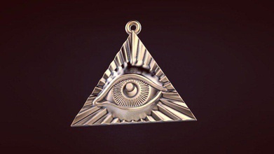 colgante 11 la joyería ojo luminoso los ojos masones de pirámide oro plata imprimible colgantes mason 3d print model - Mito3D