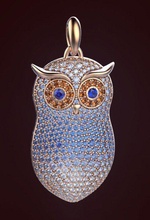 pendentif 12 bijoux owl animal de nuit les invertébrés or l'habillement ajour azhur pendentifs 3d print model - Mito3D