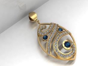 pendant 1 jewelry gold precious platinum design luxury gem jewel brilliant earring printable silver sapphire ruby diamant brillant diamond ring pendants 3d print model - Mito3D