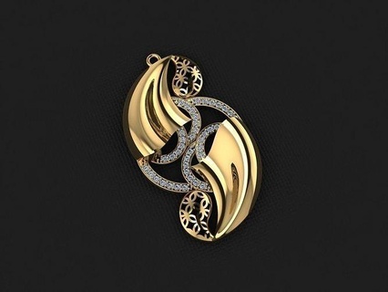 colgante pendiente 144 oro Moda anillo belleza diamante Boda joya joyería colgantes 3d print model - Mito3D