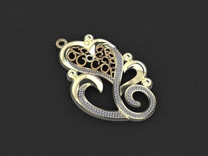 pendant 164 gold fashion ring beauty diamond wedding jewel jewellery jewelry pendants 3d print model - Mito3D