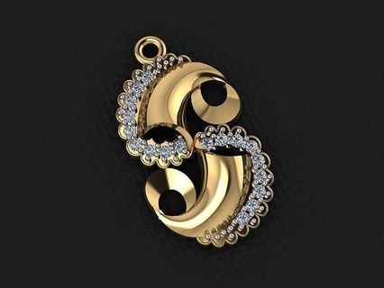 pendant 187 gold fashion ring beauty diamond wedding jewel jewellery jewelry pendants 3d print model - Mito3D