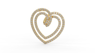 pendant 192 gold jewel jewellry jewelry silver printable diamond woman fashion wedding solitaire saphire ruby necklace love valentine jewellery heart pendants 3d print model - Mito3D
