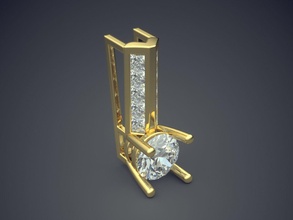pingente de 1977 jóias ouro jóia anel anéis casamento o engajamento diamante brilhantes cad gem platina printable prata detalhe design pingentes 3d print model - Mito3D