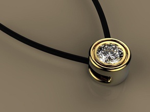pendant 1 stone 5 mm jewelry gold silver jewel gem brilliant pendants 3d print model - Mito3D