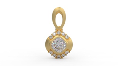 pendentif 213 or bijou bijoux argent imprimable diamant femme mode mariage solitaire saphir rubis Collier l'amour Valentin engagem pendentifs 3d print model - Mito3D