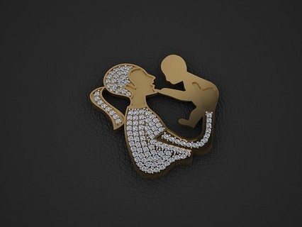 colgante pendiente 214 oro Moda anillo belleza diamante Boda joya joyería colgantes 3d print model - Mito3D