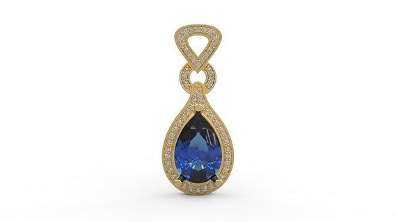 pendant 217 gold jewelry silver printable diamond fashion wedding necklace love sapphire ruby luxury business pendants 3d print model - Mito3D