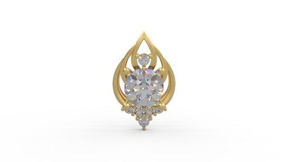 colgante pendiente 219 oro joyería joya plata imprimible diamante Moda Boda collar amor colgantes 3d print model - Mito3D