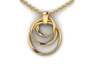 ciondolo 2 gioielli oro minimalizm dimaond nuovo moda bellezza argento stampabile di stampa 3d la collana originale ciondoli 3d print model - Mito3D