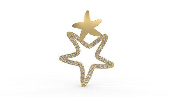 pendente 220 oro gioielleria argento stampabile diamante moda nozze collana amore stella marina ciondoli 3d print model - Mito3D