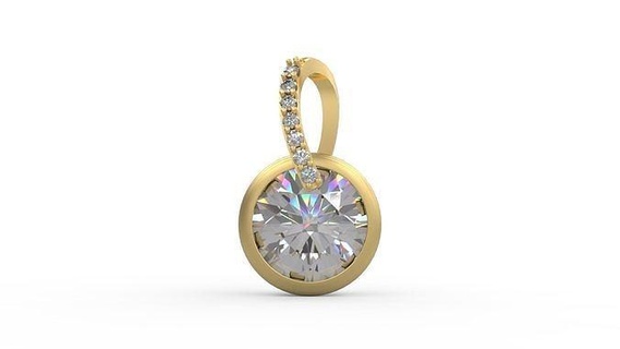 colgante pendiente 221 oro joyería joya plata imprimible diamante Moda Boda collar amor colgantes 3d print model - Mito3D