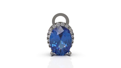 pendentif 22 or bijou bijoux argent imprimable diamant femme mode mariage solitaire saphir rubis collier pendentifs 3d print model - Mito3D