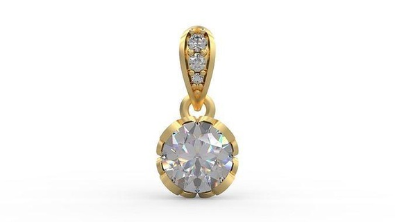 pendant 225 gold jewelry silver printable diamond fashion wedding necklace love round ruby pendants 3d print model - Mito3D