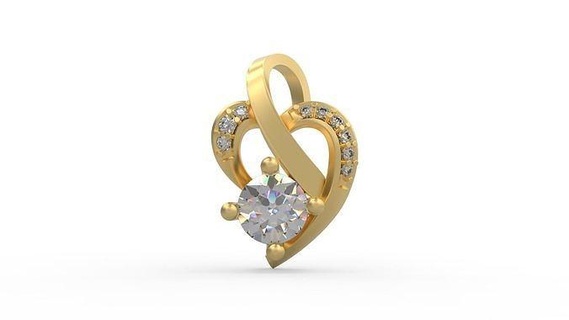 pendentif 227 or bijoux argent imprimable diamant mode mariage Collier l'amour cœur pendentifs 3d print model - Mito3D