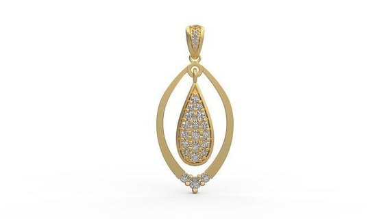 colgante pendiente 228 oro joyería joya plata imprimible diamante Moda Boda collar amor colgantes 3d print model - Mito3D