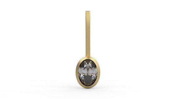 pendente 230 oro gioielleria argento stampabile diamante moda nozze collana amore ovale ciondoli 3d print model - Mito3D