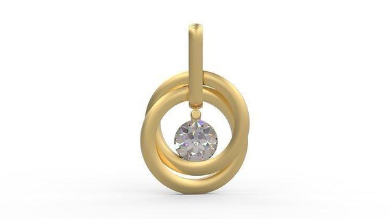 pingente 232 ouro joalheria prata imprimível diamante moda Casamento colar amar espiral pingentes 3d print model - Mito3D