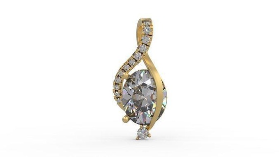 pendant 233 gold jewelry silver printable diamond fashion wedding necklace love knot ruby sapphire pendants 3d print model - Mito3D