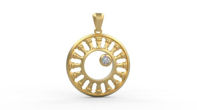 kolye 234 altın takı gümüş yazdırılabilir elmas moda düğün Aşk Güneş 3D print model - Mito3D