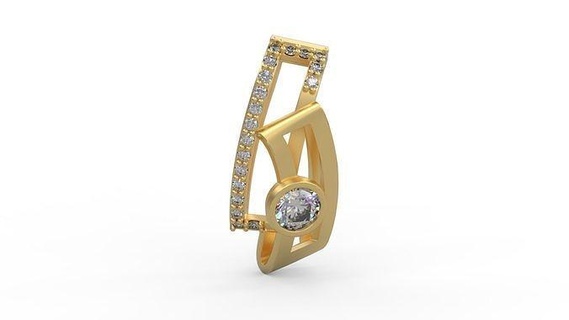 colgante pendiente 243 oro joyería joya plata imprimible diamante Moda Boda collar amor colgantes 3d print model - Mito3D