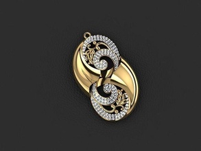 colgante pendiente 250 oro Moda anillo belleza diamante Boda joya joyería colgantes 3d print model - Mito3D