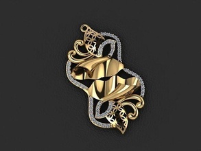 pendant 252 gold fashion ring beauty diamond wedding jewel jewellery jewelry pendants 3d print model - Mito3D