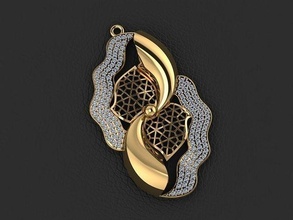 pendant 253 gold fashion ring beauty diamond wedding jewel jewellery jewelry pendants 3d print model - Mito3D